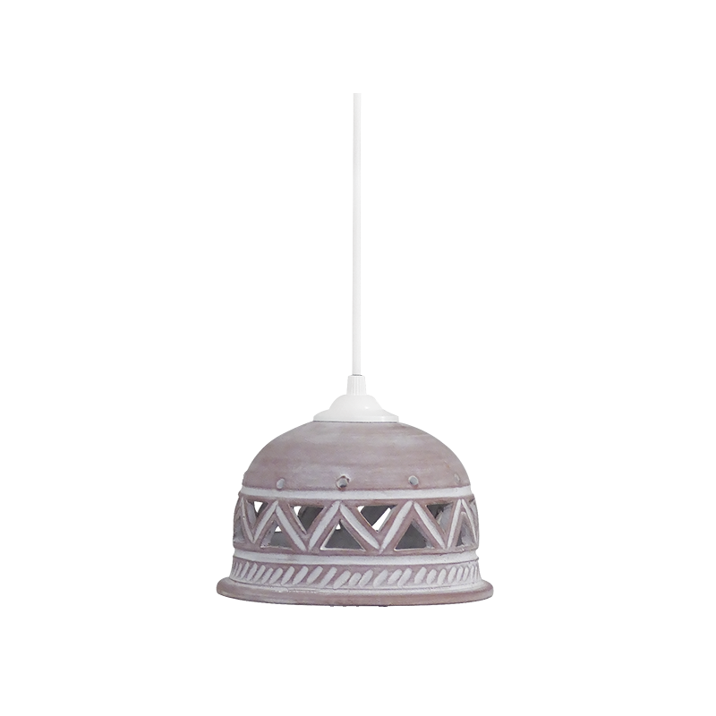 Φωτιστικό Οροφής Κρεμαστό Μονόφωτο E27 Κεραμικό Λευκό Φ17cm TERRA-02 1L WHITE BELL 39-0001 - Heronia