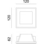Σποτ Οροφής Χωνευτό Rory Γύψινο Trimless Λευκό GU10 12x12x6.2cm G9001GC - Aca