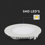 LED Panel Χωνευτό Στρογγυλό 6W Φυσικό Λευκό 4000K 420lm 4855 - V-TAC
