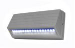 Led φωτιστικό επίτοιχο αλουμινίου κυρτό γκρί 3.2watt με 18 led 230V στεγανό ip54 μπλέ φώς