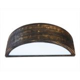 Φωτιστικό απλίκα διπλής κατεύθυνσης μπρονζέ πλαστική με μάτ γυαλί στεγανή ip23 (ντουί ε27) sku : 13-0083