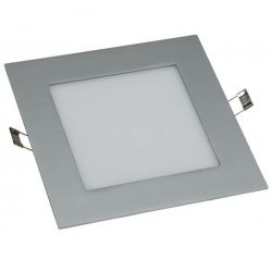 Led panel slim φωτιστικό χωνευτό τετράγωνο ασημί 8watt 230v θερμό λευκό φώς 3000Κ 490lumen ΚΩΔ: STHERON830S