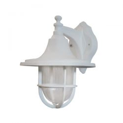 Φωτιστικό απλίκα τοίχου Heronia Lighting μονόφωτη λευκή πλαστική στεγανή ip23 με ντουί Ε27 sku: 07-1269
