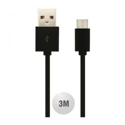 Καλώδιο Micro USB μαύρο 3m Κωδικός : 8449