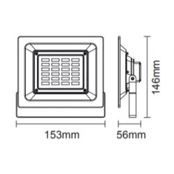 Προβολέας Led Στεγανός IP66 Μαύρος Linus 10W 940lm 4000K Φυσικό Λευκό 15.3x14.6cm LINUS1040 - Aca