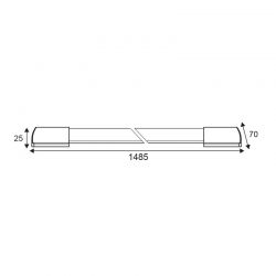 Φωτιστικό Led Γραμμικό Arya 45W 3400lm 4000K Φυσικό Λευκό 148.5cm ARYA4540 - Aca