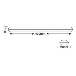 Φωτιστικό Led Γραμμικό Eco Στεγανό IP66 20W 1600lm 6000K Ψυχρό Λευκό 60cm ECO2060 - Aca