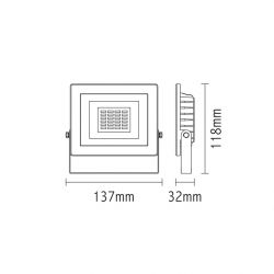 Προβολέας Led Στεγανός IP66 Λευκός 10W 800lm 3000K Θερμό Λευκό 90x70mm X1030W - Aca - X1030W - Aca - Q1030W