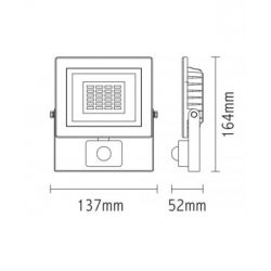 Προβολέας Led Στεγανός IP66 Μαύρος με Αισθητήρα Κίνησης 10W 840lm 4000K Φυσικό Λευκό 13.7x16.4cm X1040S - Aca