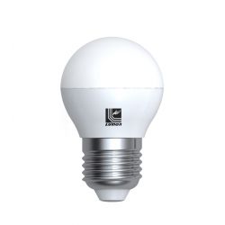 Λάμπα led σφαιρική g45mm Ε27 5watt 230v πλαστική με γυαλί μάτ θερμό λευκό 3000Κ 400lumen δέσμης 160°